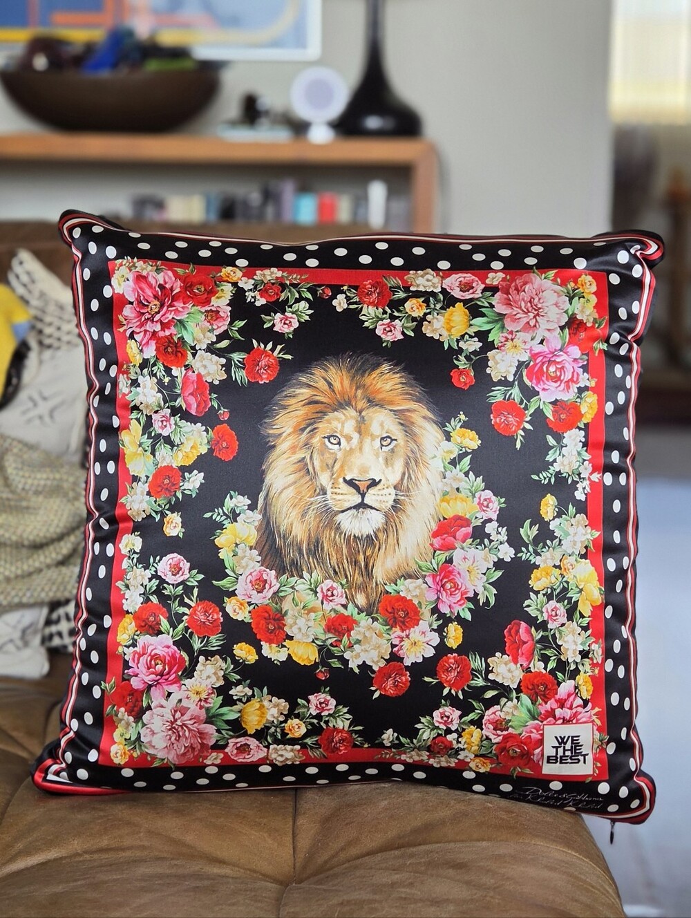 Dolce & Gabbana x Khaled Khaled Silk Throw Pillow - Designer Home Accents NWT